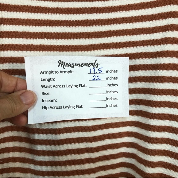 J. Jill Women’s Tee Shirt Buttons On 3/4 Sleeve Stripe Rust/Cream Square Neck - Picture 8 of 9